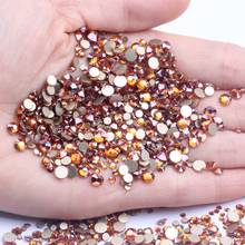 New Color SS3-SS20 And Mix Sizes Glitter Flatback Glass Gold Foiled Rhinestones For Nail Art Stones  DIY 3D Nail Art Beads 2024 - buy cheap