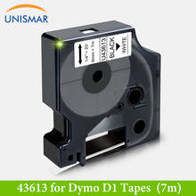 Unismar-Cinta de etiquetas Compatible con Dymo D1 43613, negra y blanca, 6mm x 7m, cinta adhesiva de letras para DYMO LabelManager 160 280 PnP Maker 2024 - compra barato