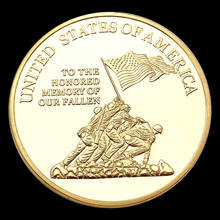 Позолоченные монеты, эмблема военно-морской пехоты США, Коллекционные сувениры 2024 - купить недорого