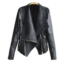 Girl Faux Leather Irregular Slim Biker Moto Bomber PU Zipper Punk Coat Fashion Women Pockets Jackets Women Jackets 2024 - buy cheap