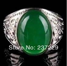 Anillo de piedra verde Tibetano para hombre, nuevo y encantador, a la moda, precio al por mayor, buen envío 2024 - compra barato