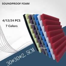 4/8/12/24Pcs 300x300x25mm 7Colors Studio Acoustic Foam Soundproof Foam Sound Absorption Treatment Panel Sound Protective Sponge 2024 - buy cheap