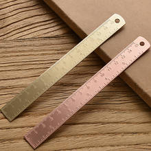 15Cm Brass Straight Ruler for School Office Stationery Metal Painting Drawing Tools Chancery Rose Gold Measuring Ruler Bookmark 2024 - buy cheap
