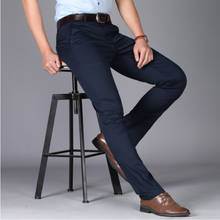 Calças masculinas casuais, de algodão de alta qualidade, para escritório, para homens de negócios, calças retas, plus-size 29-40 2024 - compre barato