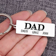 Custom Fathers Day Keychain Family Kids Names Key Ring Chain Stainless Steel Car Key Tag Bag Charm Jewelry for DAD Daddy Gift 2024 - buy cheap