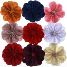 60PCS 3.2" 8.2CM Fashion Hair Flowers Headwear For Headbands Accessories Satin Fabric Flower For Hair Clips 2024 - buy cheap