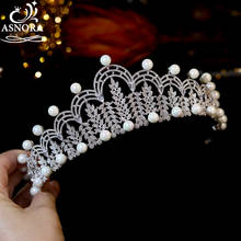 Astros tiaras de pérola de luxo, coroa para mulher, joia com cabeça cz, faixa de cabelo para noiva, acessório para casamento, europa 2024 - compre barato