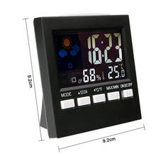 LCD Digital Thermometer Hygrometer Indoor Electronic Temperature Humidity Meter Clock Weather Station CLH@8 2024 - buy cheap