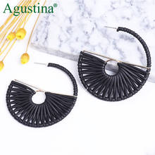 Agustina 2020 Leather Earrings Women Hoops Round Earrings Fashion Jewelry Luxury Black Earrings Drop Dangle Korean Earring Big 2024 - buy cheap