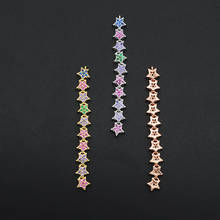 52x6mm 100% CZ Zircon DIY Jewelry Long Star Charm Pendant Wholesale Necklace Making Charms Top Quality 2024 - buy cheap