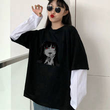 Camiseta gótica oscura estilo hip-hop para chica, camiseta punk de moda, estética, con estampado Harajuku, tops vintage de anime japonés para mujer 2024 - compra barato