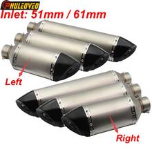 Left/Right Laser Mark Universal Motorcycle Exhaust Muffler ID:51mm/61mm L:570mm/470mm/370mm Motorbike Exhaust Muffler Escape 2024 - buy cheap