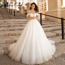 Ashley Carol Princess Wedding Dress 2022 Romantic Sweetheart Beaded Appliques Cap Sleeve A-Line Bridal Dresses Vestido De Novia 2024 - buy cheap