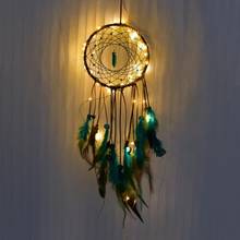Wall Dreamcatcher Led Handmade Feather Dream Catcher Braided Wind Chimes Art For Dreamcatcher Hanging Car Home Decoration 2024 - buy cheap
