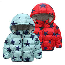 Chaqueta acolchada de algodón con capucha para niños y bebés, abrigo grueso con estampado de estrellas de dibujos animados, 2, 3, 4, 6, 8, 9 y 10 años, invierno frío, 2021 2024 - compra barato