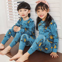 Teenage Boys Girls Pajamas Sleepwear Pyjamas Kids Cotton Cartoon Nightwear Pijamas Baby Girls Clothes Top+Pant 2pcs Sleep Suits 2024 - buy cheap