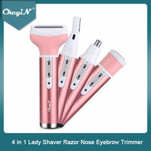 CkeyiN 4 in 1 Lady Shaver Hair Removal Epilator Eyebrow Trimmer Rechargeable Painless Beard Nose Trimmer Razor Women depilator 2024 - buy cheap