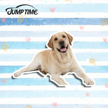 Jump Time 13cm x 8.6cm Perrty Labrador retriever Dog Vinyl Warp Decal Pet Car Stickers For Car Body Windshield DIY 3D Sticker 2024 - buy cheap