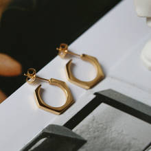 New Arrival Geometric Hexagon Stud Earring Woman Accessory 316 L Stainless Steel Jewelry 18k Gold Plated Earring Hypoallergenic 2024 - buy cheap