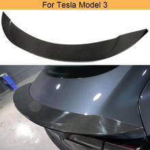 Car Rear Trunk Spoiler Wing for Tesla Model 3 2019 Car Rear Tail Trunk Boot Lip Wing Spoiler Carbon Fiber 2024 - buy cheap