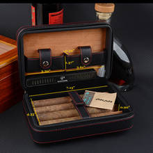 Cohiba Leather Cigar Case Portable humidor holder Cedar Wood box Travel   Humidor Humidifier Moisturizing(Without lighter cutter 2024 - buy cheap