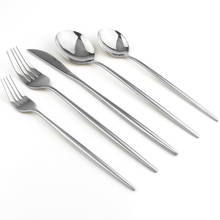 5pcs/20pc Silver Dinnerware Set Stainless Steel Black Cutlery Set Knife Fork Spoon Dessert Fork Dessert Spoon Silverware Set Hot 2024 - buy cheap