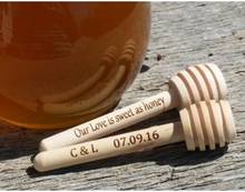 50pcs/lot 8cm or 10cm Customize Engraved Wooden MINI Honey Dipper Wedding Favor Gifts Personalized Birthday Wood Honey Stirrer 2024 - buy cheap