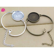 10PCS Handmade Bracelet Blank Settings 25mm Round Cabochon Cameo Bezel Base Tray DIY Bracelet Jewelry Findings Accessories 2024 - buy cheap