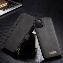 For Iphone 8 Plus XS XR Case Removable Magnetic Zipper Wallet Vintage Leather Phone Case For Iphone 11 12 13 Pro 13Pro Mini Max 2024 - buy cheap