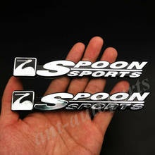 2x Chome ABS SPOON SPORTS JDM R Car Trunk Fender Rear Badge Emblem Decal Sticker 2024 - buy cheap