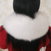 JKP-bufanda de piel de mapache auténtica para mujer, abrigo, Parka, accesorios blancos, chal grande 2024 - compra barato