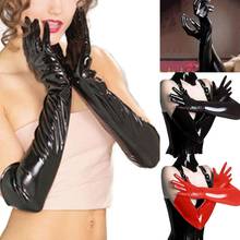 Guantes largos de piel sintética de charol para mujer, cubierta de dedo completo, disfraz de fiesta en club nocturno, moda gótica, ropa punk 2024 - compra barato