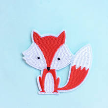 AHYONNIEX 1 Piece Embroidery Fox Patch Iron On Parch For Kids Pants Embroidered Applique Cute Badge Cheap Stickers DIY 2024 - buy cheap