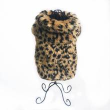 Abrigo para mascota, traje de invierno cálido de leopardo, felpa para perro, cachorro, a prueba de viento, abrigo para gato, chaqueta, suéter 2024 - compra barato