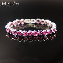 Jellystory trendy silver 925 bracelet sapphire emerald ruby gemtone bracelet for women wedding jewelry gifts wholesale 2021 2024 - buy cheap
