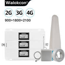 Walokcon-repetidor de triple banda 2G, 3G, 4G, GSM, 900 DCS/LTE, 1800 WCDMA/UMTS, 2100MHz, conjunto de amplificador de señal móvil 2024 - compra barato