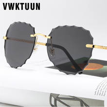 VWKTUUN-gafas de sol irregulares para mujer, lentes sin montura para conducir, UV400, deportivas, lentes oceánicas, de lujo 2024 - compra barato