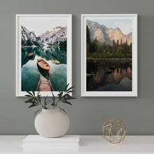 Scandinavian Nature Landscape Poster Nordic Style Print Mountain Lake Boat Wall Art Picture Painting Modern Living Room Decor 2024 - buy cheap