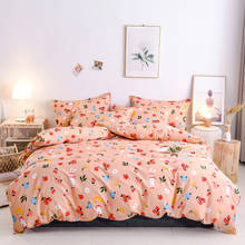 Novo conjunto de cama 4 peças fashion estampa floral edredom lençol de cama conjunto fronhas tamanho queen macio lixamento 2024 - compre barato