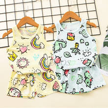 Summer Boys Girls Sleeveless Cotton Pajamas Sets Children's Sleepwear Baby Homewear Teen Girls Pajama for 1-9Years Rainbow Pjs 2024 - buy cheap
