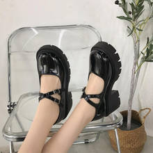 Zapatos de tacón alto con plataforma para mujer, calzado informal resistente al agua con hebilla, estilo Lolita para estudiantes universitarios 2024 - compra barato