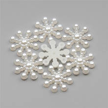100PCS Snowflake Shape Acrylic Imitation Pearl Flat Back Loose Beads For DIY Jewelry Making Handmade Scrapbook Decoration 2024 - buy cheap