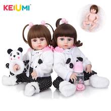 KEIUMI Cutely Twins Lifelike Silicone Fashion Reborn Baby Dolls Full Silicone Vinyl Reborn Bebe Toys For Children Birthday Gifts 2024 - buy cheap