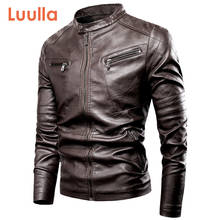 Luulla jaqueta masculina de couro pu, casaco casual vintage com rebite bolsos para motociclista, primavera, 2020 2024 - compre barato