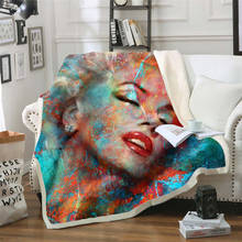 Marilyn Monroe 3d printed fleece blanket for Beds Hiking Picnic Thick Quilt Fashionable Bedspread Sherpa Throw Blanket style-6 2024 - buy cheap