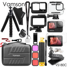 Vamson for GoPro Hero 10 9 Black Tripod Buoyancy Bar Waterproof Housing Case Side Cover Steel Film Medium Accessories Bag VS180 2024 - buy cheap