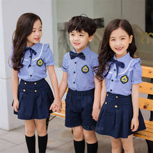 Летняя школьная форма для детей, комплект одежды для школьников в японском стиле, Детский комплект из 2 предметов для мальчиков и девочек, костюм с короткими рукавами в морском стиле для начальной школы, детский сад 2024 - купить недорого