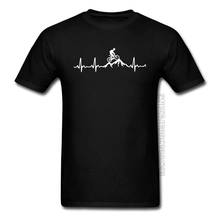 Printed Mountain Bike Heartbeat Faddish Tshirts Hill Hiking Biker Comfortable Youth T Shirt Mens Autumn Cotton Street T Shirt 2024 - buy cheap