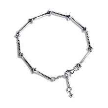 Blue Sparkling Pave Bars Bracelet Fits Original Silver Charms & Beads Woman DIY Fashion Sterling Silver Jewelry 2024 - buy cheap