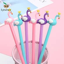 1Pcs Lytwtw's Cute Crown Flamingo Kawaii Stationery Gel Pen School Stationery Office Suppliers creative sweet pretty lovely Swan 2024 - buy cheap